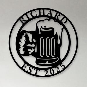 Custom Metal Bar Sign: Personalized Home Pub Decor
