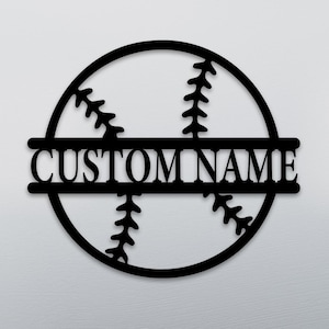 Personalized Baseball Metal Wall Art: Locker Room, Player Gift, Sports Team Sign