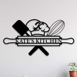 Custom Metal Kitchen Sign, Kitchen Decor, Kitchen Metal Wall Art, Kitchen Wall Decor, Housewarming Gift, Personalized Name Kitchen Sign