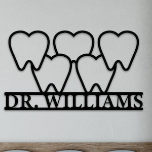 Dental Name Gift, Orthodontist Name Sign, Dentist Office Wall Decor, Dentist Opening Year Sign Dentist Office Sign, Orthodontist Wall Decor,