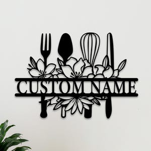 Kitchen Metal Wall Art, Kitchen Decor, Custom Metal Kitchen Sign, Personalized Name Kitchen Sign, Kitchen Wall Decor, Housewarming Gift