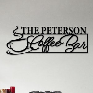 カスタム コーヒー ステーション サイン、コーヒー名サイン、カスタム メタル サイン、コーヒー バー装飾、カスタム コーヒー バー サイン、バー装飾、コーヒー バー装飾