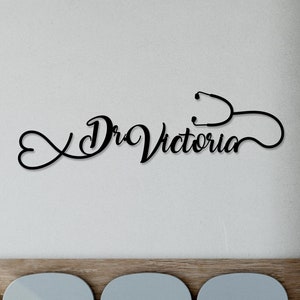 Stethoscope Name Metal Sign, Personalized Doctor Sign, Gift for Doctors, Doctor Metal Sign Nurse Wall Decor, Med Assistant Metal Gift Decor