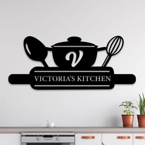 Kitchen Decor, Custom Metal Kitchen Sign, Personalized Name Kitchen Sign, Kitchen Metal Wall Art, Kitchen Wall Decor, Housewarming Gift