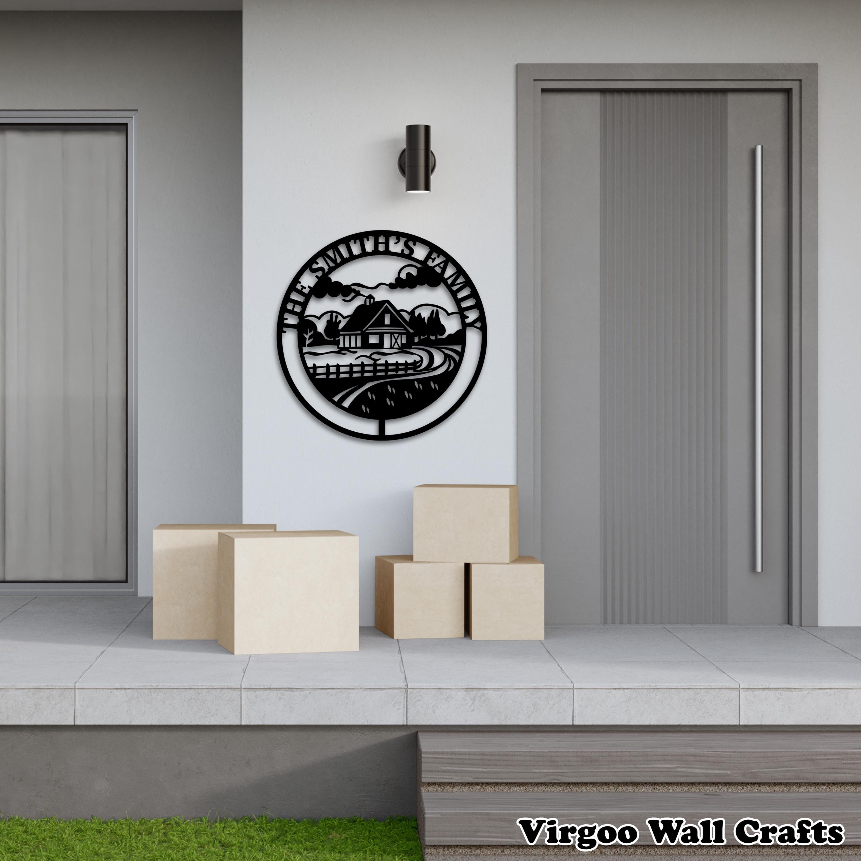 Custom Family Name Metal Wall Art, Personalized Farmhouse Wall Decor ...