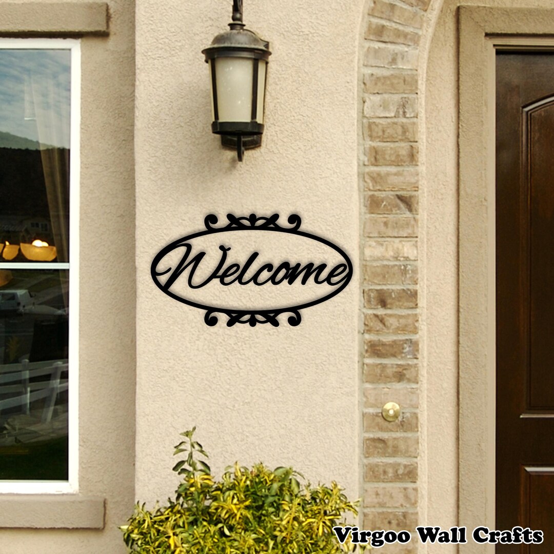 Outside Welcomesign Personalized Metal Welcome Sign, Outdoor Decor, Wedding Gift - Etsy