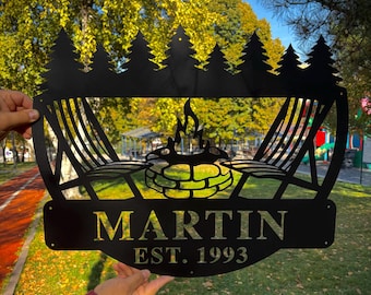 Personalisiertes Metall Lagerfeuer Schild: Benutzerdefinierte Outdoor Camping Dekor