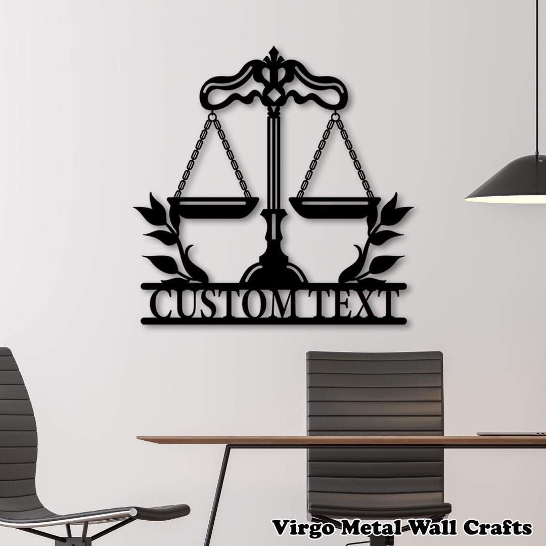 Custom Lawyer Metal Sign: Scales of Justice Office Decor - Etsy