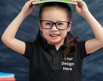 Jeugdpoloshirt, uniform T-shirt met aangepast logo voor kinderen, jerseytop schoolteam, gepersonaliseerd terug-naar-schoolshirt, aangepast uniform schoolshirt