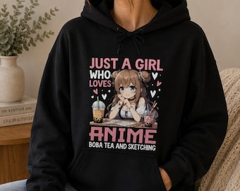 Sudadera con capucha ajustada para amantes del anime: Sudadera Kawaii Girl, Fanática de la animación japonesa,