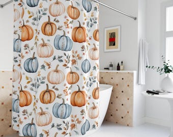 Herbst Kürbis Duschvorhang: Herbst Bauernhaus Badezimmer Dekor, Dusche Badezimmer Dekor