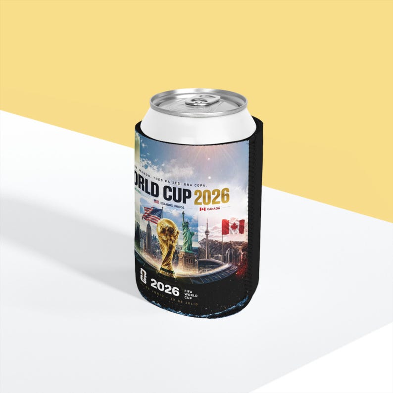 World Cup 2026 Soccer Fan Can Cooler Sleeve, Neoprene Drink Holder image 3