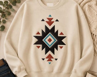 Western Aztec Sweatshirt: Bohemian Crewneck Cozy Apparel