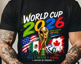 World Cup 2026 Soccer Fan T-Shirt, Family Matching Tee, USA Mexico Canada United
