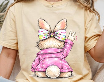 Comfort Colors Coquette Bunny T-Shirt | Garment-Dyed Pastel Graphic Tee