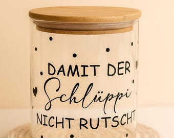 Vorratsglas Aufmerksamkeit, damit der Schlüppi nicht rutscht, Geschenk, Glas mit Spruch, Geschenkidee, lustig