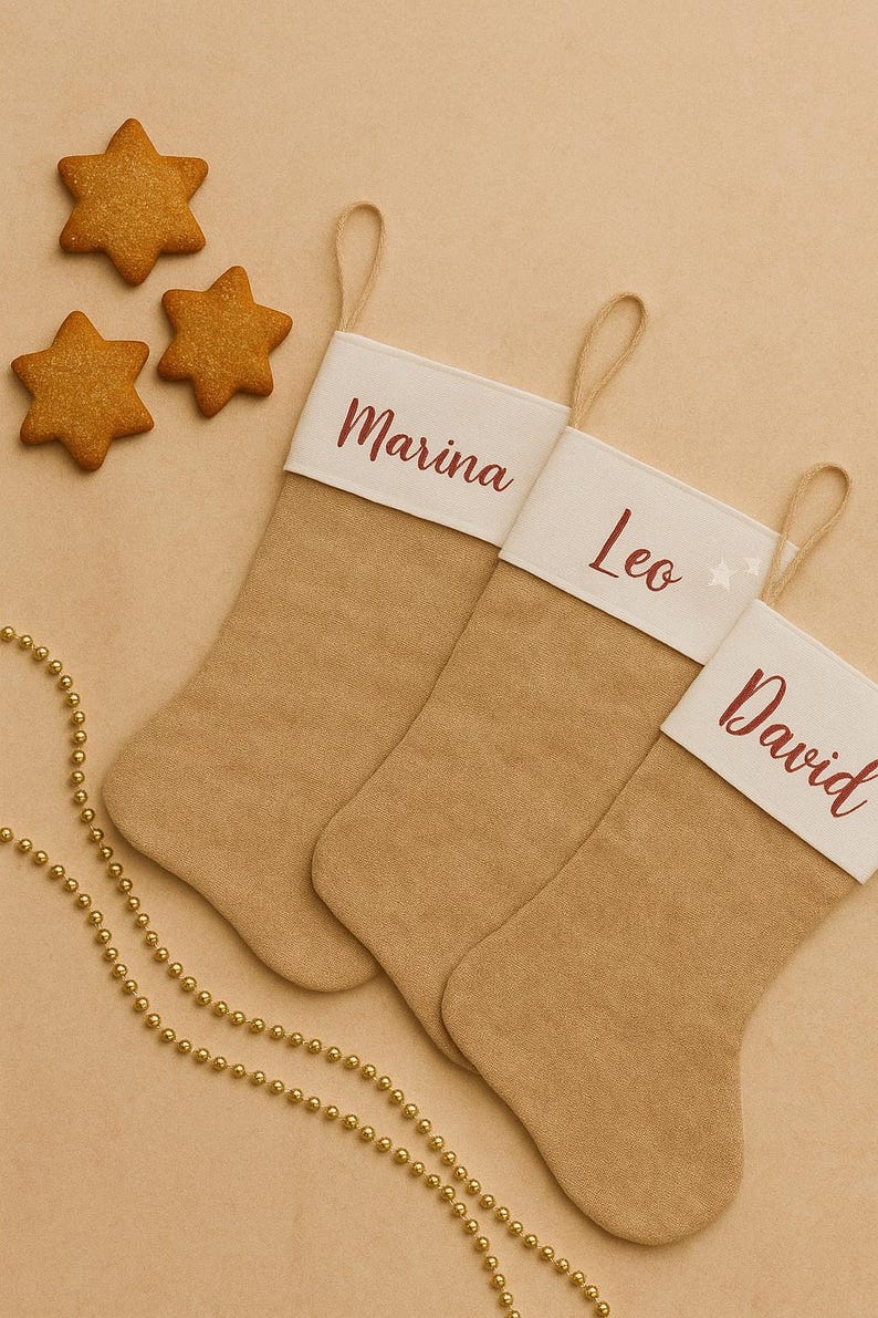 Seestern-Weihnachtsstrumpf 45 Cm – Mit Plüschmanschette, Zum Aufhängen Am Kamin