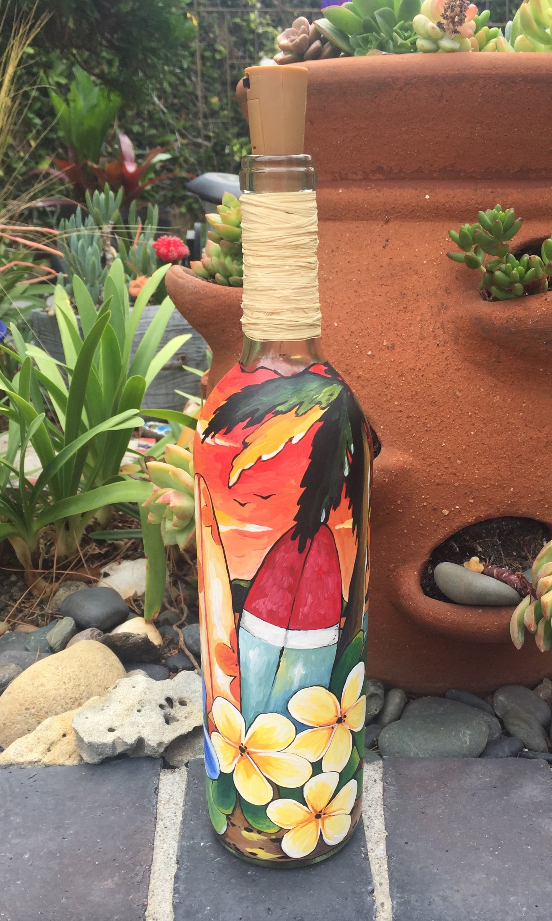 Lighted wine bottle. Kitchen decor. Restaurant decor. Gift for Etsy