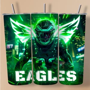 Football 20oz Skinny Tumbler Wrap PNG, Neon Sport Mascot Tumbler Seamless Design, Tumbler Digital Download Template