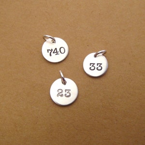 Number charm - Team number - Sports mom gift - Jersey number - Lucky number - DAINTY Sterling silver charm or gold fill - Sold Separately