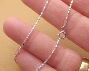 Dainty Sterling silver necklace chain - 18" necklace chain - Segmented Bead chain - Ball bead chain