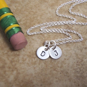 Tiny Sterling Silver Initial Necklace: Personalized Letter Charms