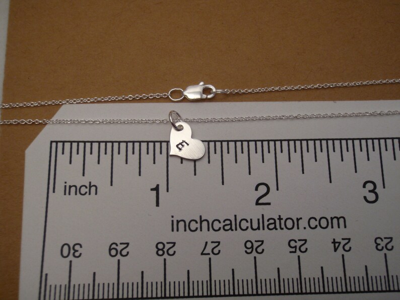 Tiny heart necklace Little girl's initial and birthstone Etsy