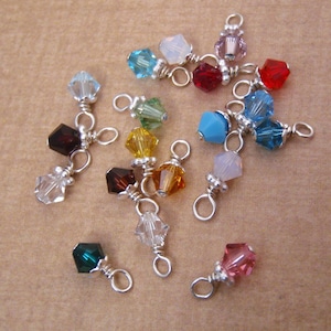 4mm Swarovski Birthstone crystal charm - Tiny Birthstone charm - Crystal drop dangle - Made with Swarovski elements - Sold Separately