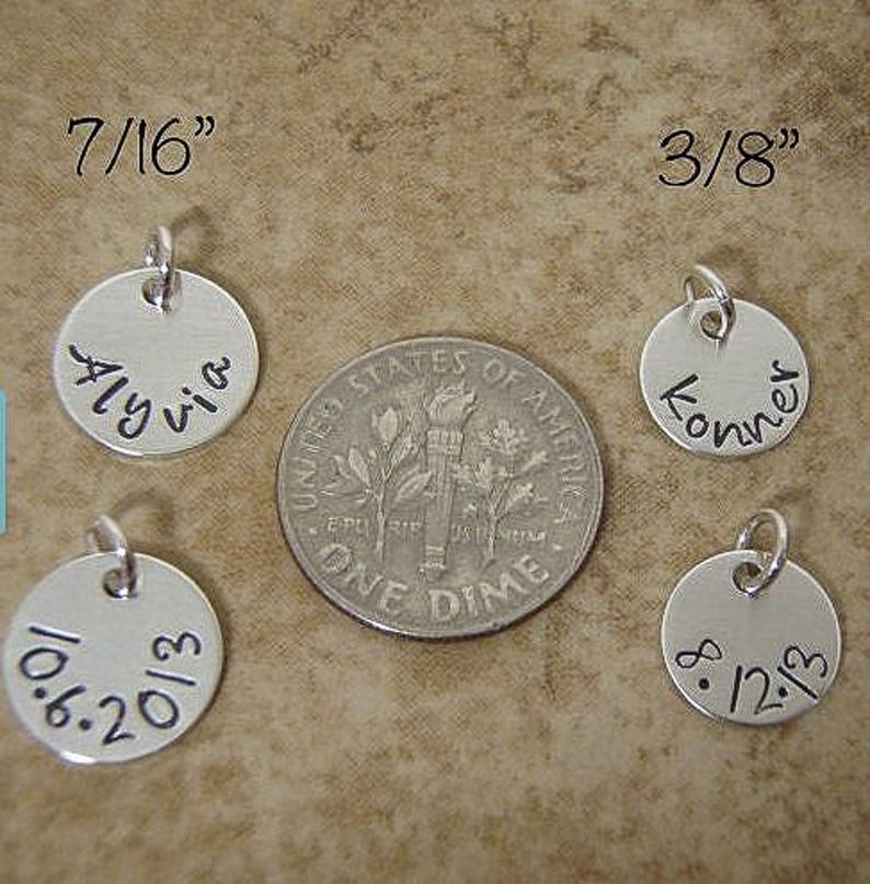 Colgante personalizado con nombre: Colgante de disco de plata de ley - Colgante personalizado imagen 4