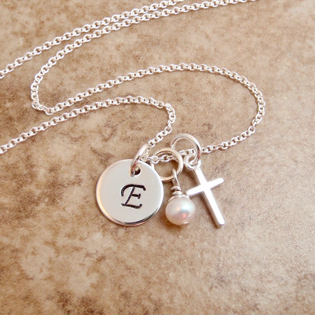Dainty Love Pearl Initial Necklace