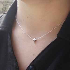 Dainty cross necklace - Tiny cross jewelry -  Simple Plain cross Minimal  necklace - Sterling silver necklace - Cross charm