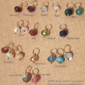 Tiny Birthstone charm - Gold Birthstone bead dangles -Genuine birthstone drop of your choice - bracelet, necklace, earring charms