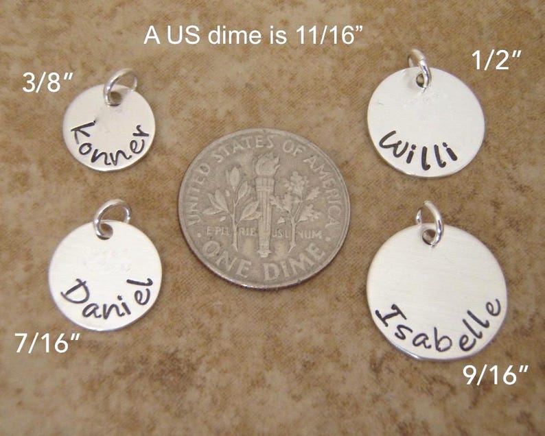 Colgante personalizado con nombre: Colgante de disco de plata de ley - Colgante personalizado imagen 2