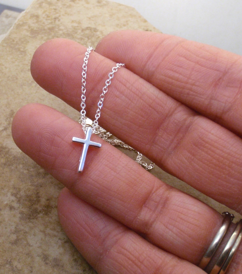 Cross necklace Dainty cross pendant Simple cross necklace Etsy