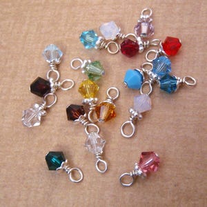 Swarovski Birthstone Crystal Charm, 4mm Bicone Pendant