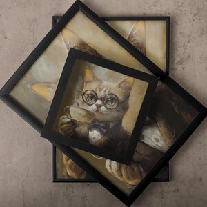 Sophisticated Cat Drinking Tea Digital Print | Vintage Aristocat Wall Art | Quirky Cat Lover Decor | BUNDLE!