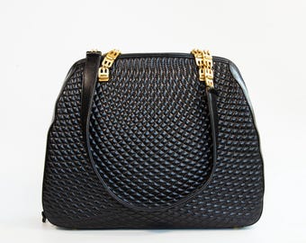 Bally Shoulder Bag in Black Quilted Leather