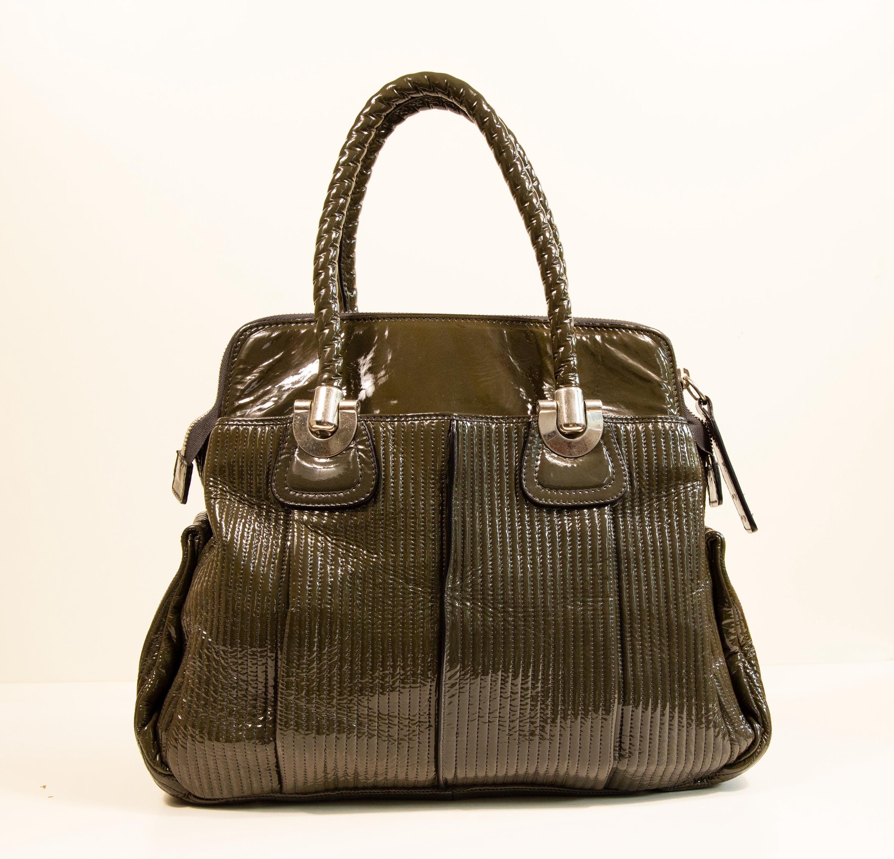 Chloe Heloise Green Patent Leather Shoulder Bag in Very Good