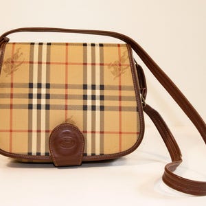 Vintage Burberry Saddle Bag Classic Burberry Check Very Good Condition