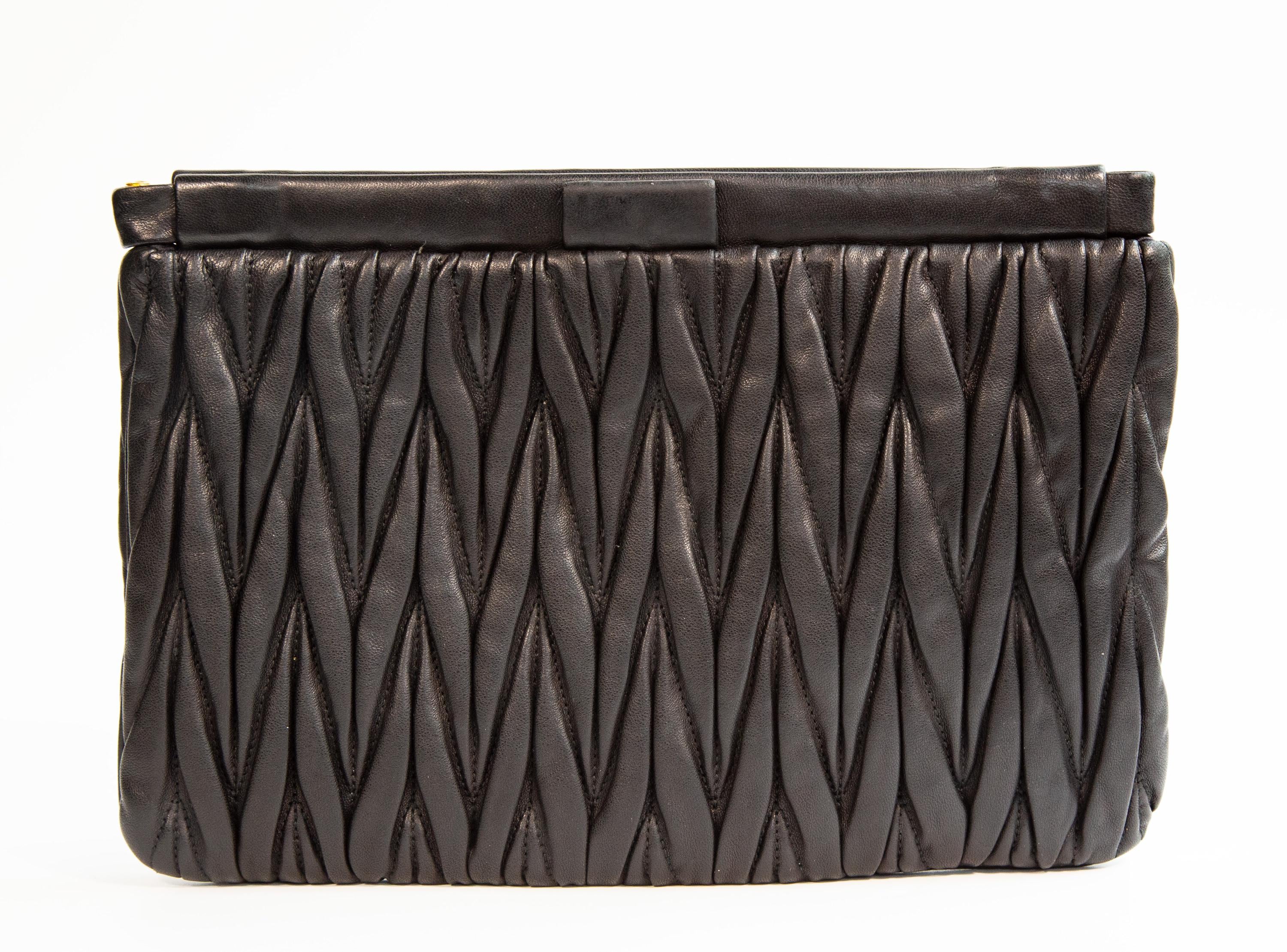 Miu Miu Clutch in Black Leather in Very Good Vintage Condition - Etsy