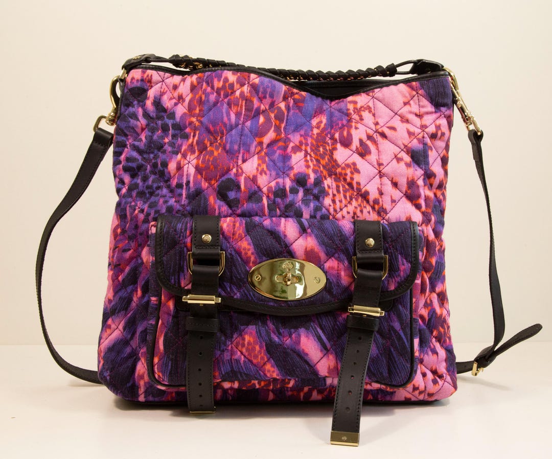 Mulberry Alexa Hobo Leopard Quilted Denim Tote in Very Good