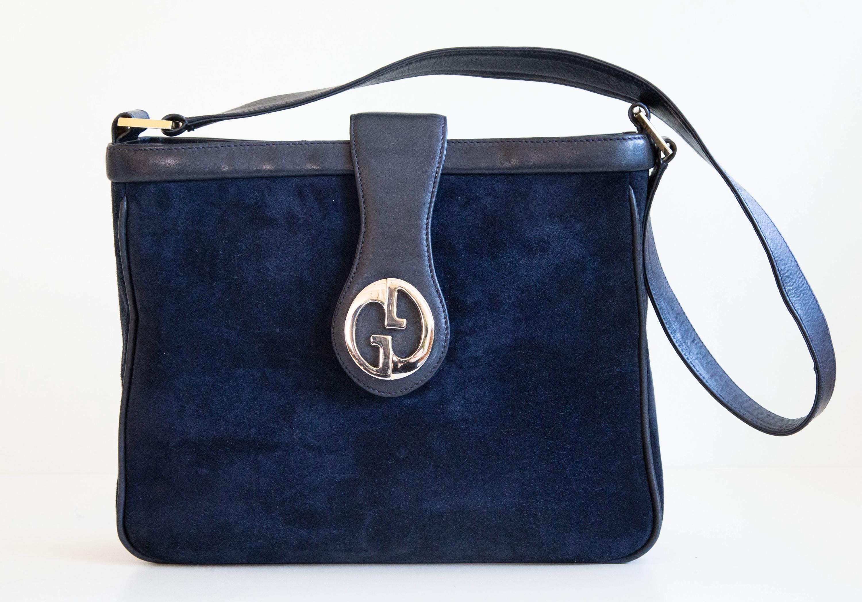 Gucci GG Suede Shoulder Bag in Very Good Vintage Condition - Etsy