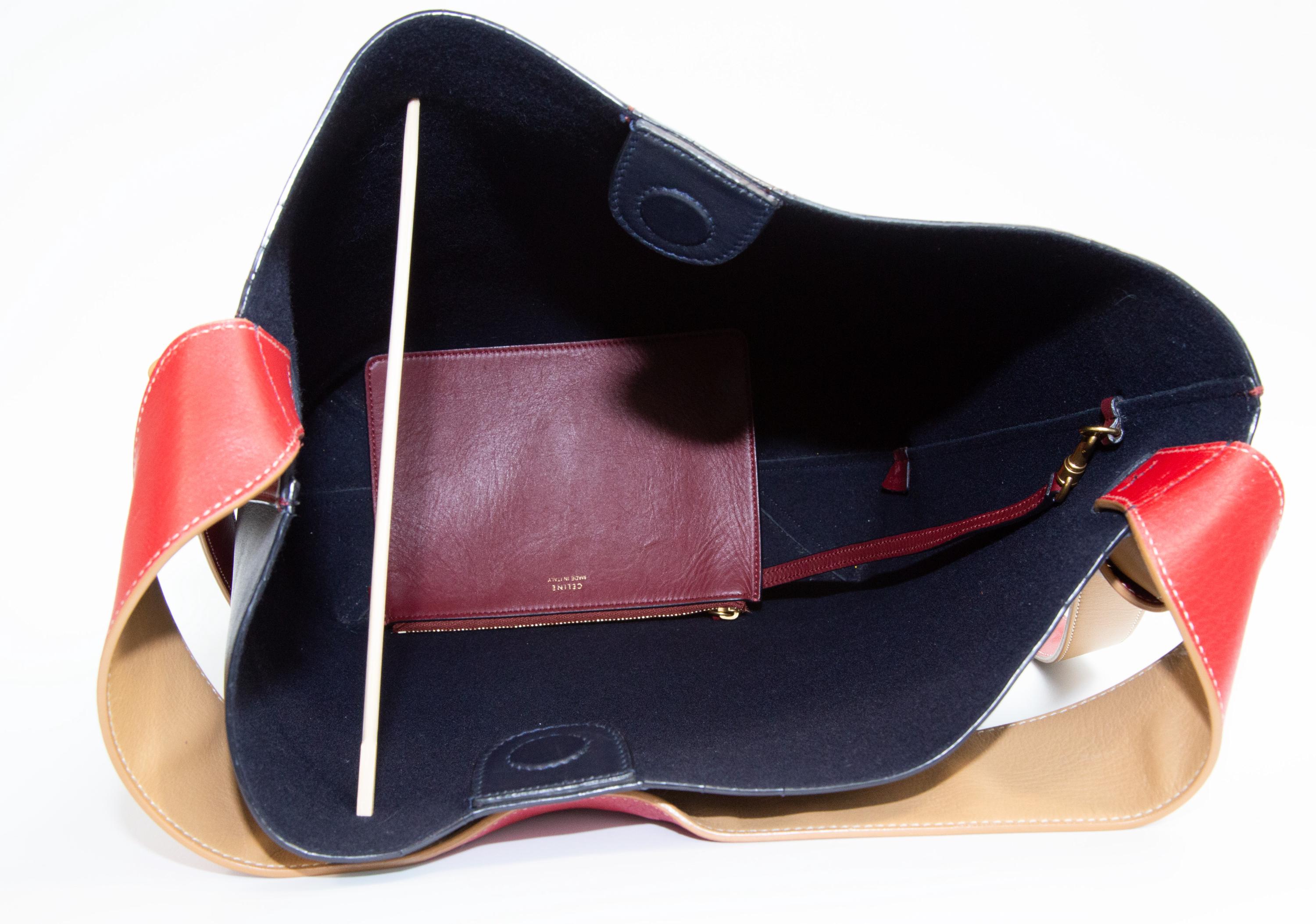 Celine Twisted Cabas Bag by Phoebe Philo in Multicolor Leather in 