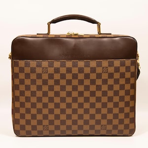 vintage Louis Vuitton Document Bag Sac pour ordinateur portable en toile enduite Damier Ebene en très bon état vintage
