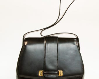 Vintage Bally 2-way Bag in Black Quilted Leather in Excellent Vintage Bally 2-way Bag in Black Quilted Leather in Excellent