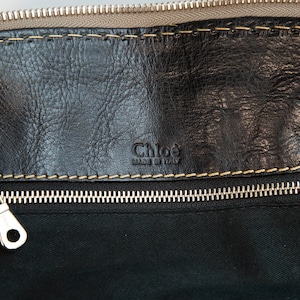 Chloe Edith väska med topphandtag i svart läder i mycket gott vintageskick bild 13