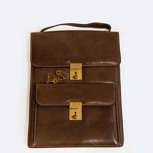Vintage Gucci Brown Leather Bag - Etsy