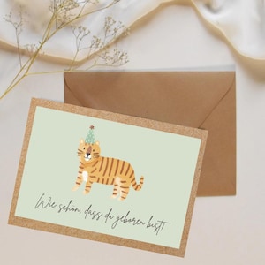 Carte pliante / carte d'anniversaire "Comme c'est merveilleux que tu sois née !" avec enveloppe