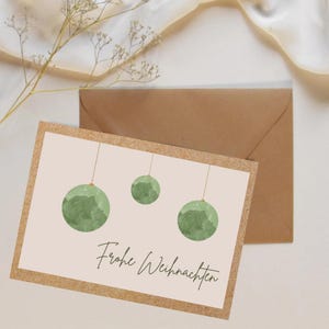 Cartão dobrável / cartão de Natal "Feliz Natal!" com envelope