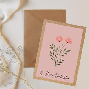 Tarjeta plegable / tarjeta "Un pequeño agradecimiento" con sobre